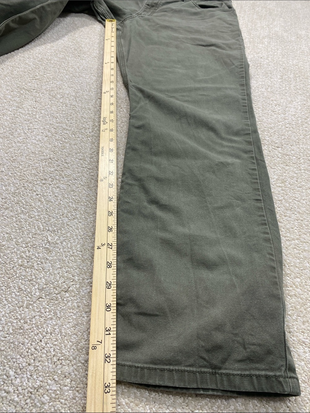 Carhartt Men's Olive Green Straight Fit Work Pants Size 36/34 straight cut relax - Picture 15 of 16